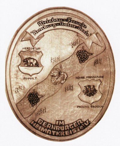 Wappen Weinbaufreunde Bernburg Eichenholz